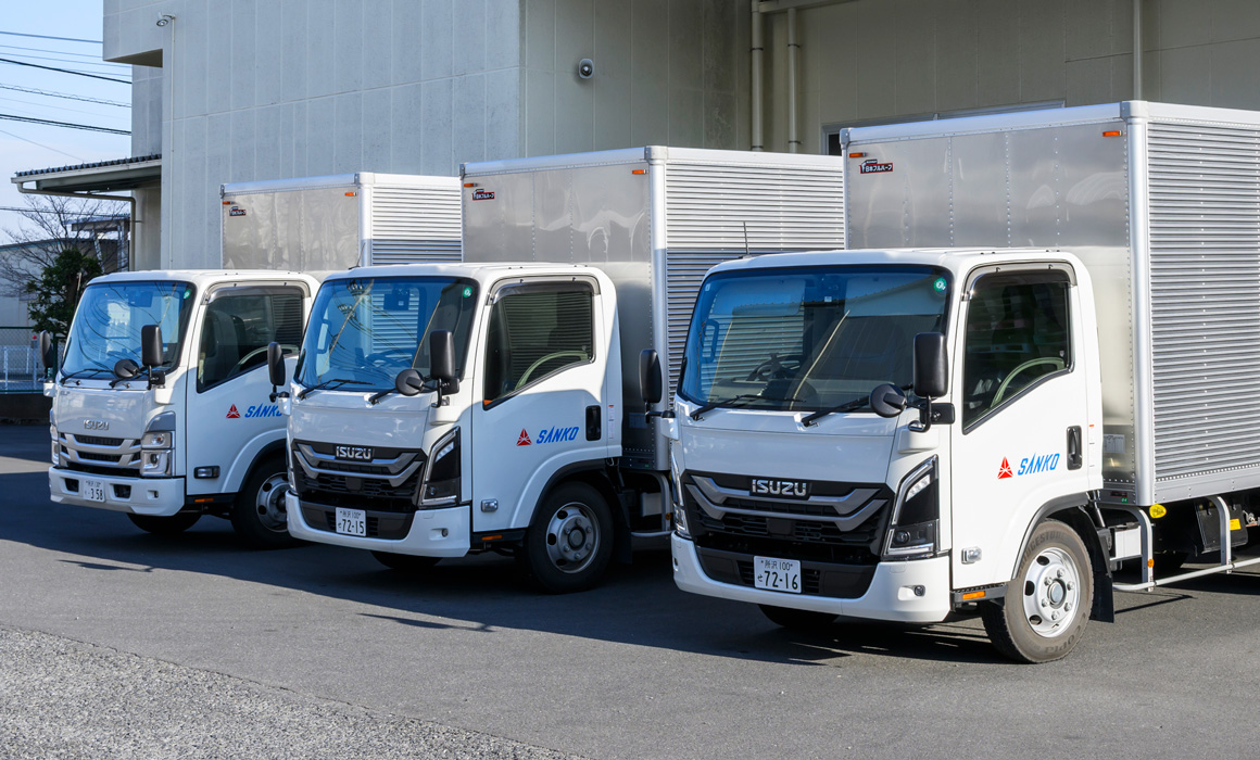 3.5tトラック3台での自社配送便